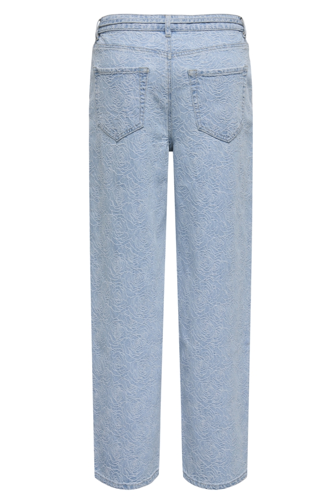 ONLGIANNA MW STRAIGHT FLOWER DNM BJ 15352390 LIGHT BLUE DENIM